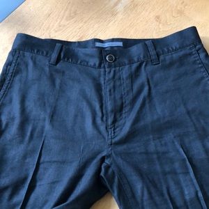 Black linen/wool/viscose smart pants